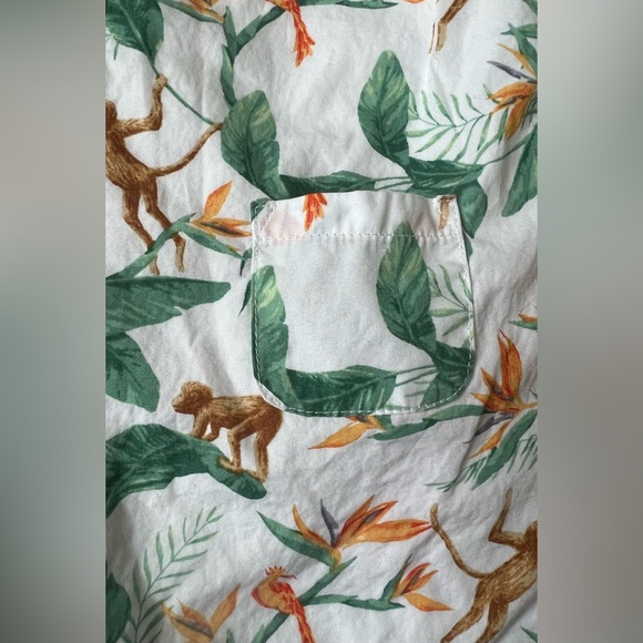 Janie and Jack- jungle monkey short tail button down shirt🙊 EUC worn once. - Picture 6 of 6